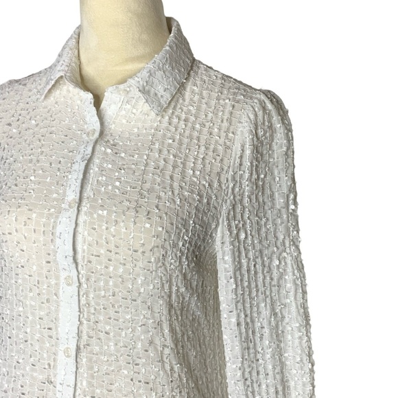 NWT Red Marine Textured Button Up Top - Picture 3 of 5